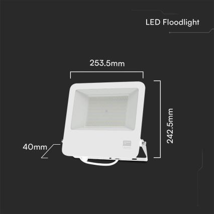 LED Strålkastare SAMSUNG CHIP LED/100W/230V 6400K IP65 vit