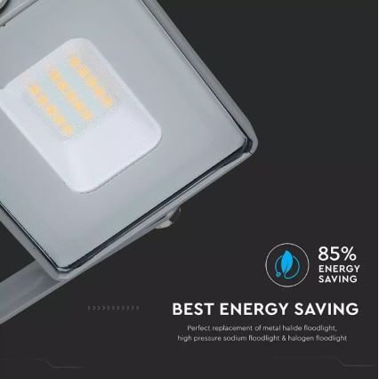 LED Strålkastare SAMSUNG CHIP LED/10W/230V IP65 4000K grå