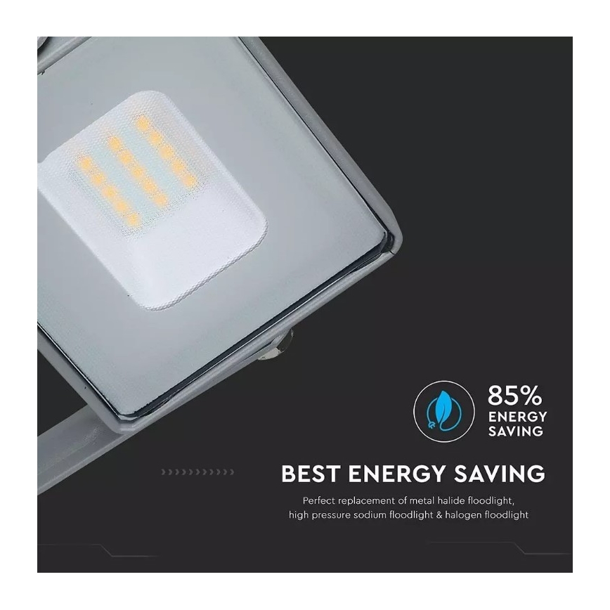 LED Strålkastare SAMSUNG CHIP LED/10W/230V IP65 4000K grå