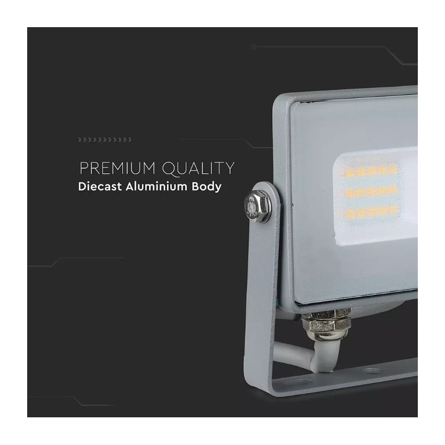 LED Strålkastare SAMSUNG CHIP LED/10W/230V IP65 4000K grå