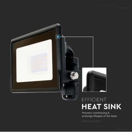 LED Strålkastare SAMSUNG CHIP LED/10W/230V IP65 6500K svart