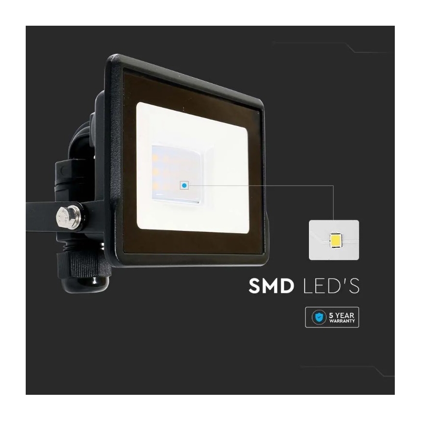 LED Strålkastare SAMSUNG CHIP LED/10W/230V IP65 6500K svart
