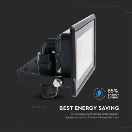 LED Strålkastare SAMSUNG CHIP LED/10W/230V IP65 6500K svart