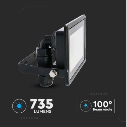 LED Strålkastare SAMSUNG CHIP LED/10W/230V IP65 6500K svart
