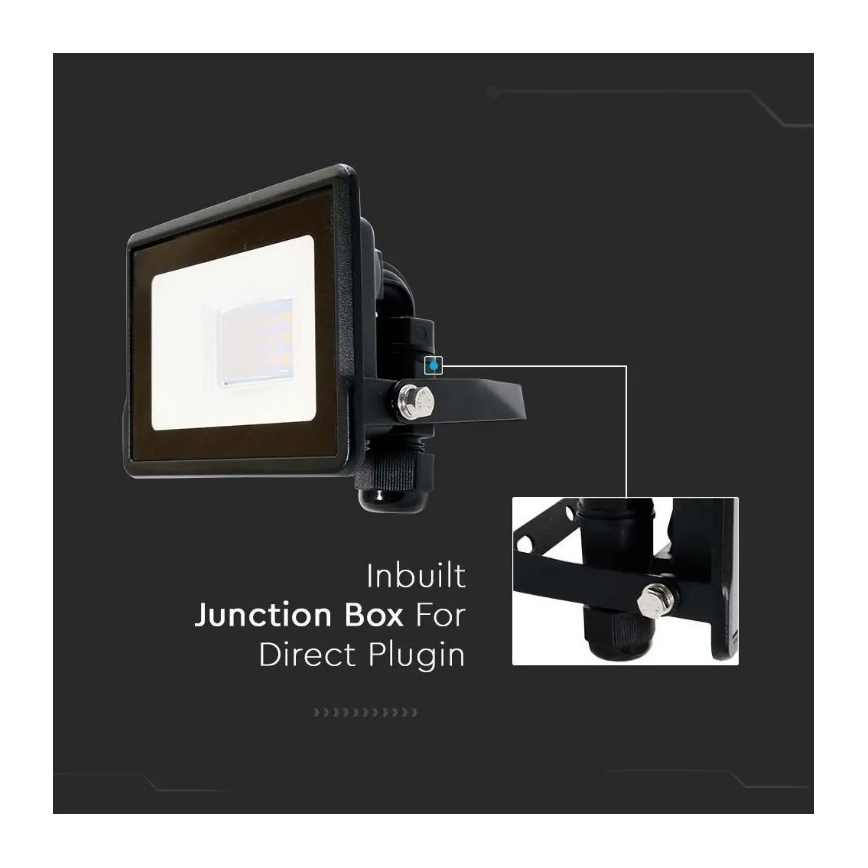 LED Strålkastare SAMSUNG CHIP LED/10W/230V IP65 6500K svart