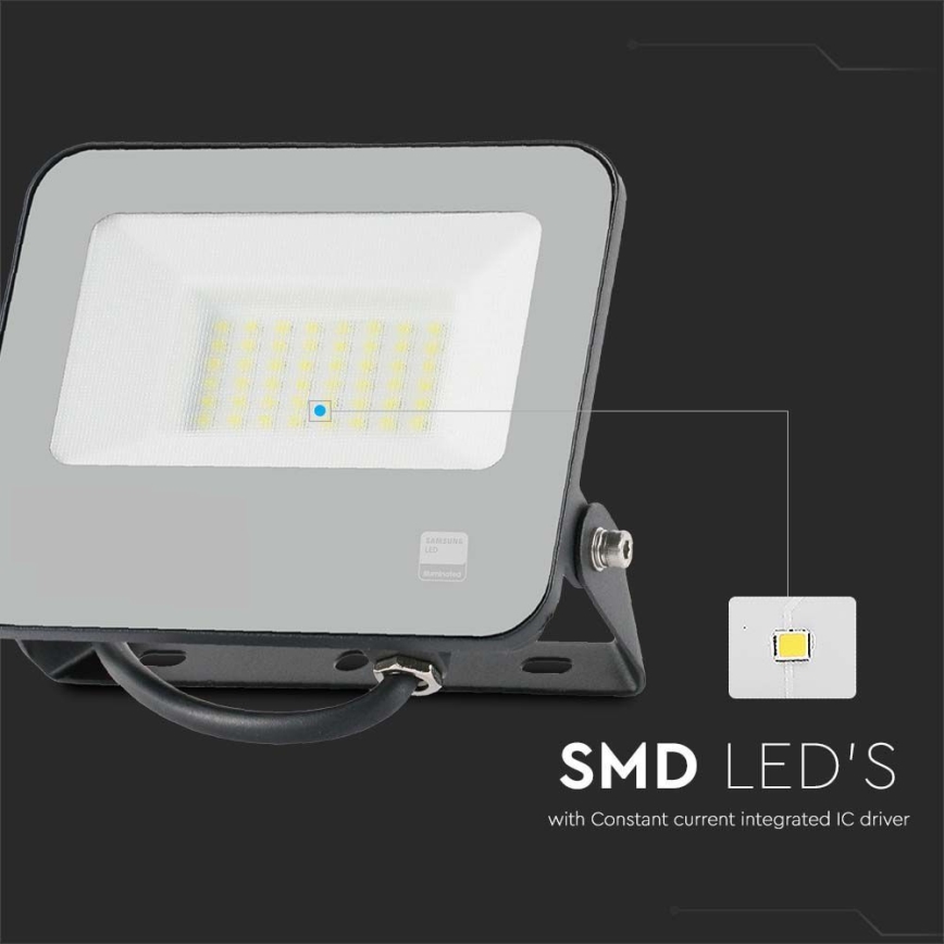 LED Strålkastare SAMSUNG CHIP LED/30W/230V 4000K IP65 svart