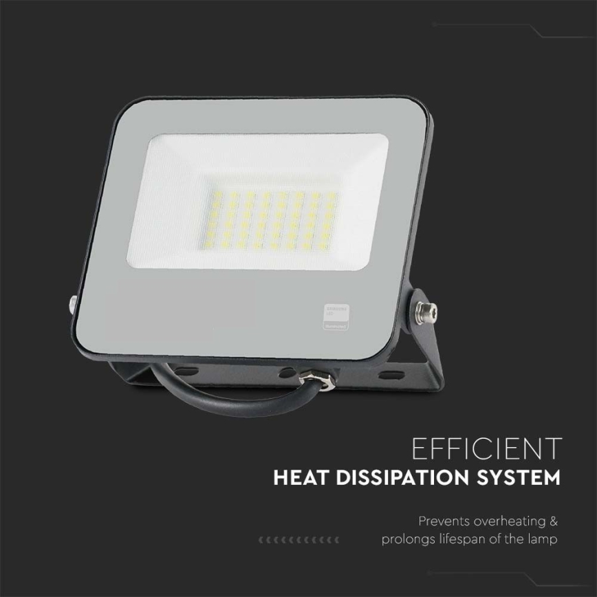 LED Strålkastare SAMSUNG CHIP LED/30W/230V 4000K IP65 svart