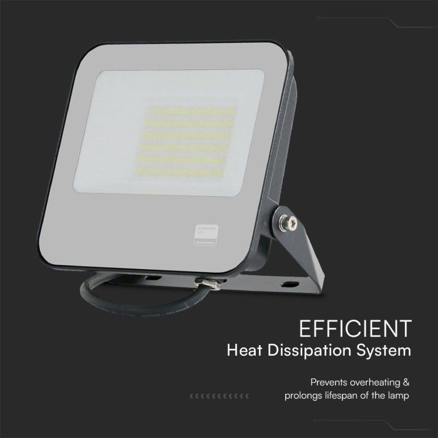 LED Strålkastare SAMSUNG CHIP LED/50W/230V 4000K IP65 svart