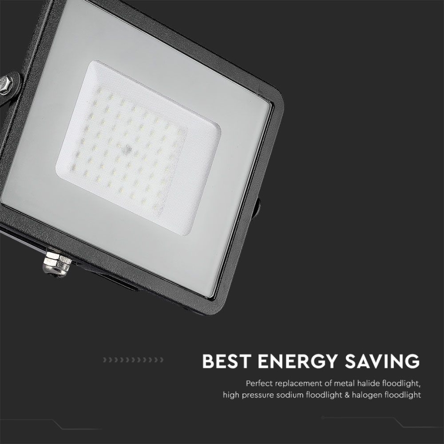 LED Strålkastare SAMSUNG CHIP LED/50W/230V 6500K IP65 svart