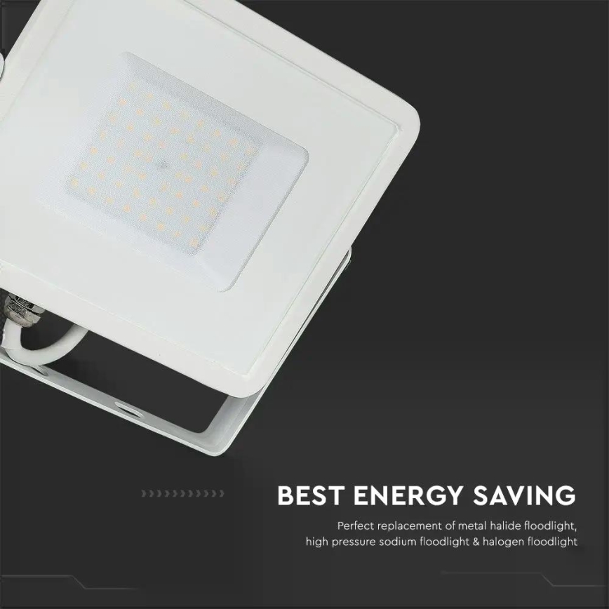 LED Strålkastare SAMSUNG CHIP LED/50W/230V 6500K IP65 vit