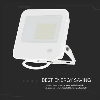 LED Strålkastare SAMSUNG CHIP LED/50W/230V 6500K IP65 vit