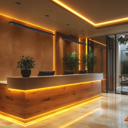 LED Tak- och pendellampa PLANK LED/20/30/40W/230V 2700/4000/6000K CRI 90 svart