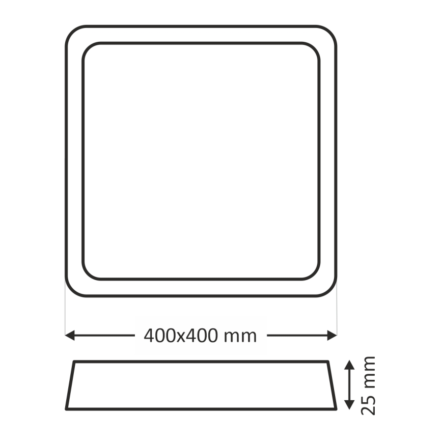 LED-takarmatur 32W/230V 3000/4000/6500K 40x40 cm svart