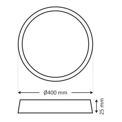 LED-takarmatur 32W/230V 3000/4000/6500K Ø 40 cm vit