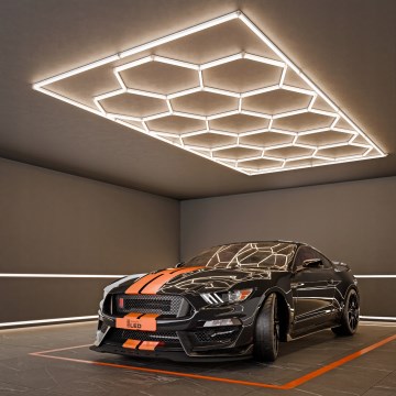 LED Takarmatur HEXAGON LED/696W/85-265V 4000K 484x243 cm CRI 90 IP54 vit