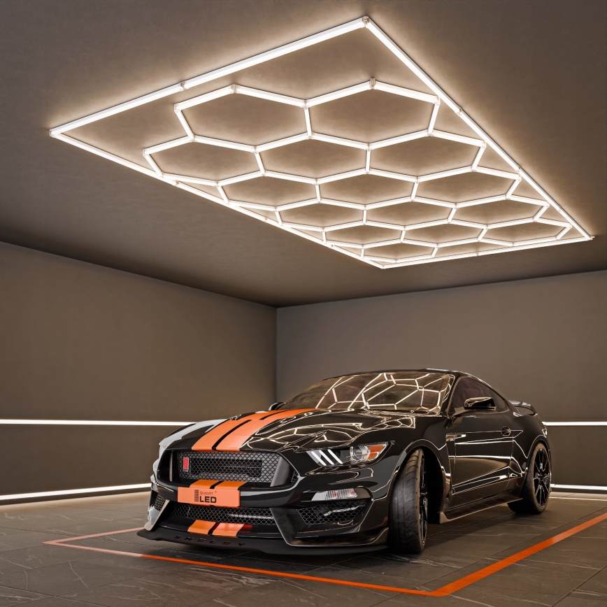 LED Takarmatur HEXAGON LED/696W/85-265V 4000K 484x243 cm CRI 90 IP54 vit