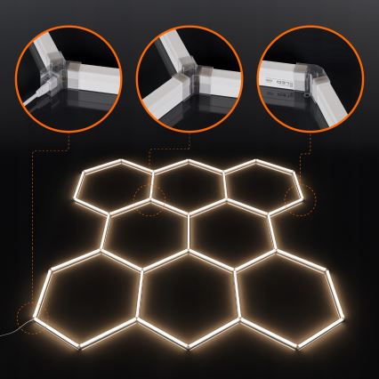 LED takarmatur HEXAGON LED/280W/85-265V 4000K 313x298 cm CRI 90 IP54 vit