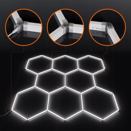 LED taklampa HEXAGON LED/280W/85-265V 6500K 313x298 cm CRI 90 IP54 vit