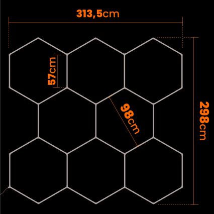 LED taklampa HEXAGON LED/280W/85-265V 6500K 313x298 cm CRI 90 IP54 vit