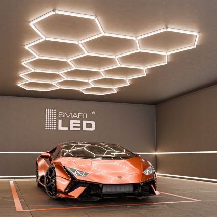 LED taklampa HEXAGON LED/456W/85-265V 4000K 522x298 cm CRI 90 IP54 vit