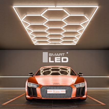 LED Takarmatur HEXAGON LED/696W/85-265V 4000K 484x243 cm CRI 90 IP54 vit