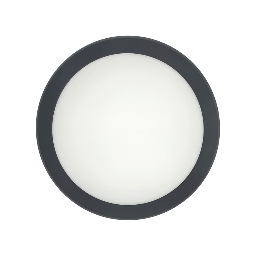 LED badrumstaklampa med rörelsesensor LED/20W/230V 3000/4000/6500K Ø 23 cm IP54 antracit