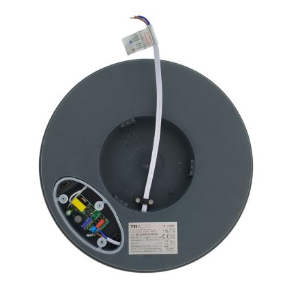 LED badrumstaklampa med rörelsesensor LED/20W/230V 3000/4000/6500K Ø 23 cm IP54 antracit