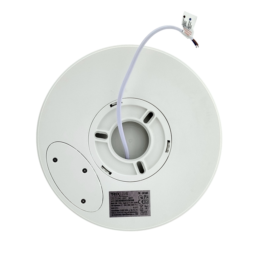 LED-taklampa med rörelsesensor LED/20W/230V 3000/4000/6500K diam. 230 cm IP54 grå