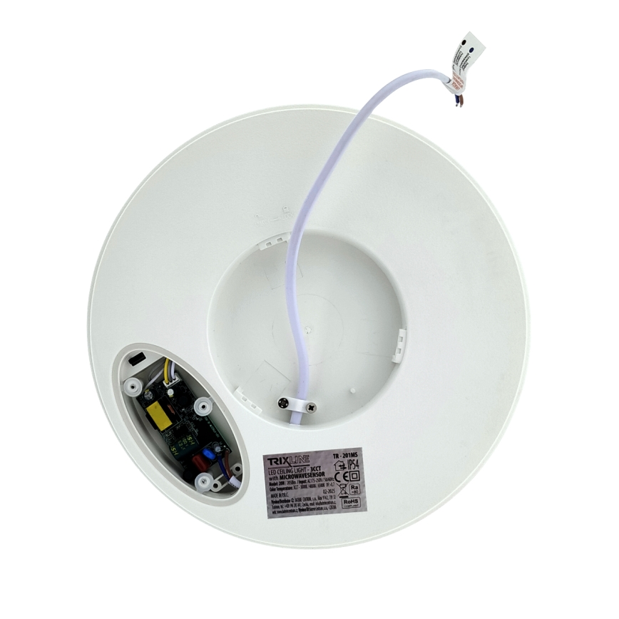 LED taklampa för badrum med rörelsesensor LED/20W/230V 3000/4000/6500K Ø 23 cm IP54 vit