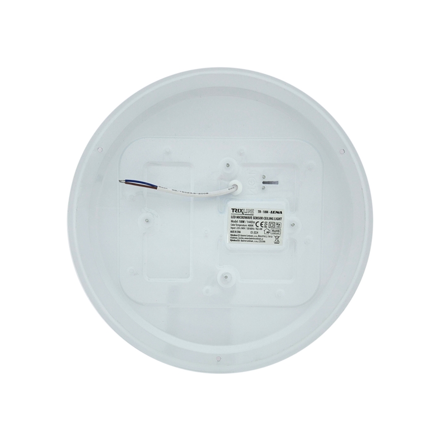 LED takarmatur med rörelsesensor LENA LED/18W/230V Ø 32,5 cm vit