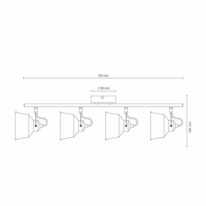 LED Takbelysning 4xE14/8W/230V