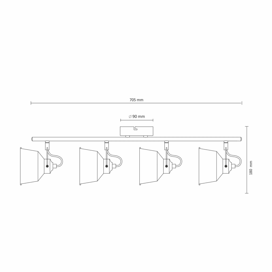 LED Takbelysning 4xE14/8W/230V