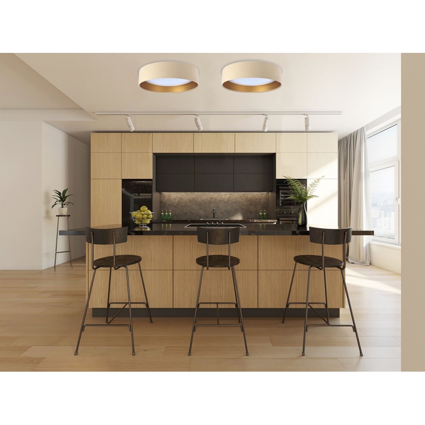 LED Takbelysning GALAXY 1xLED/24W/230V beige/guld
