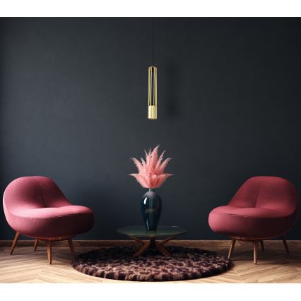 LED Takkkrona på ett snöre  BARS 1xGU10/4,8W/230V gold