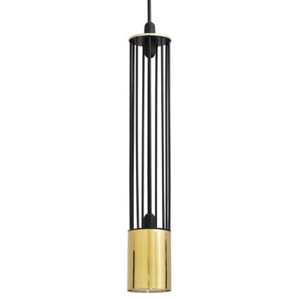 LED Takkkrona på ett snöre  BARS 1xGU10/4,8W/230V svart /gyllene 