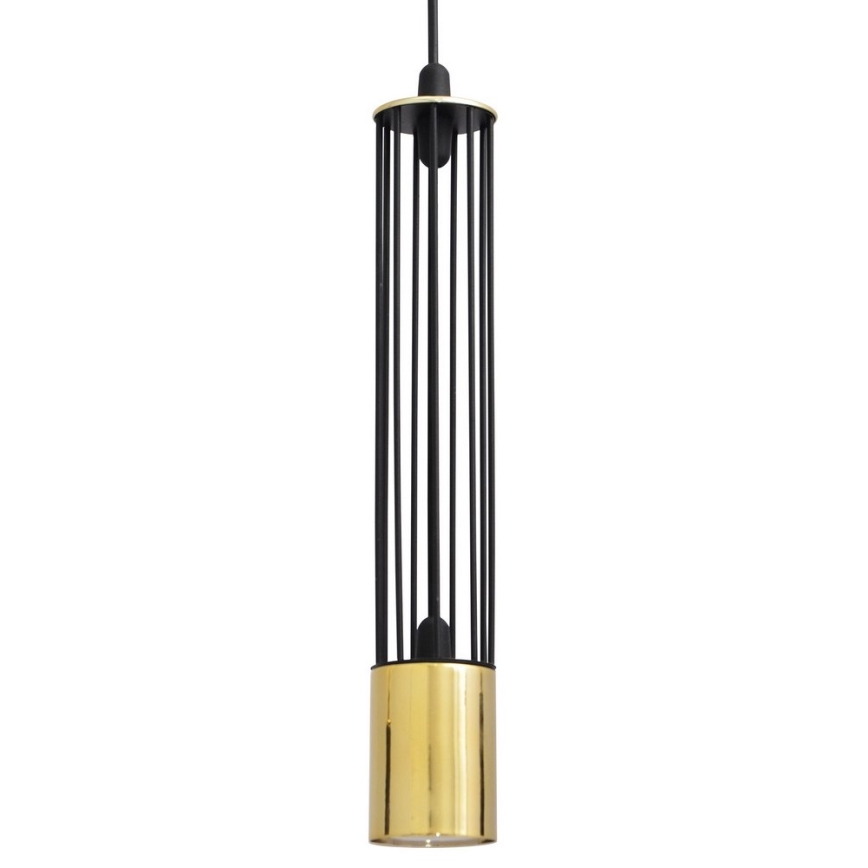 LED Takkkrona på ett snöre  BARS 1xGU10/4,8W/230V svart /gyllene 