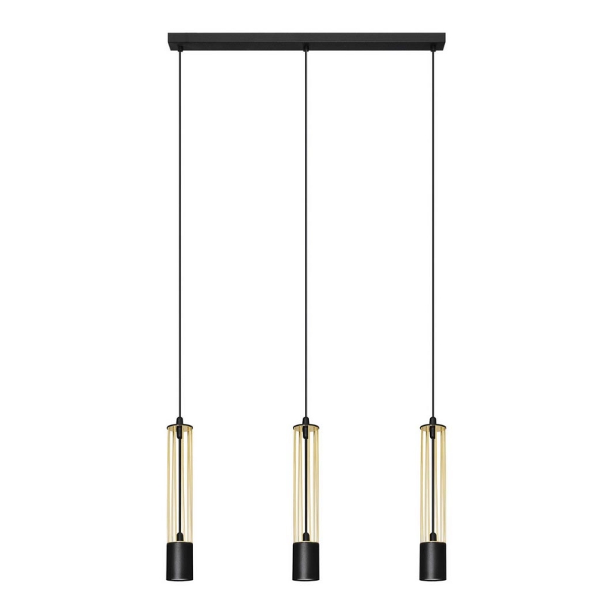 LED Takkkrona på ett snöre  BARS 3xGU10/4,8W/230V gold/svart 