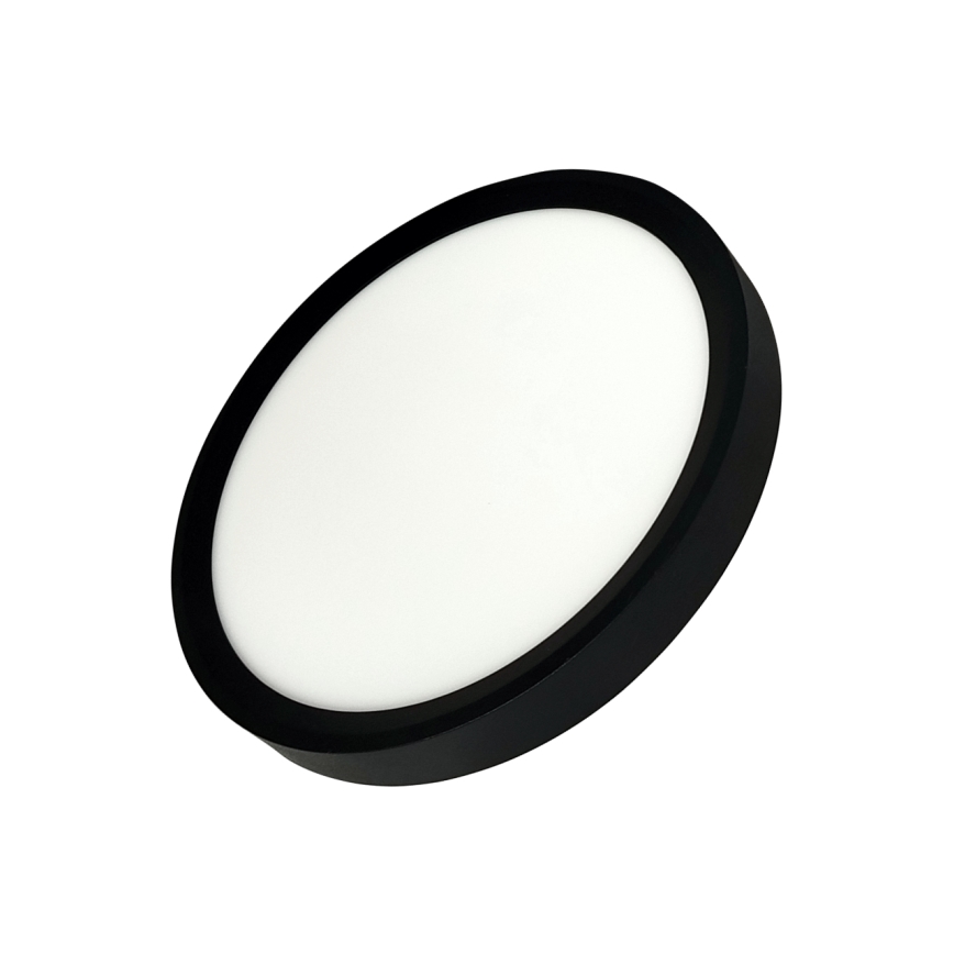 LED-taklampa 18 W, 230 V — valbar färgtemperatur 3000/4000/6500 K, Ø 23 cm, svart