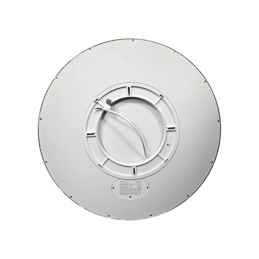 LED-taklampa, 40 W, 230 V — växbar färgtemperatur 3000/4000/6500 K, Ø 50 cm, brun