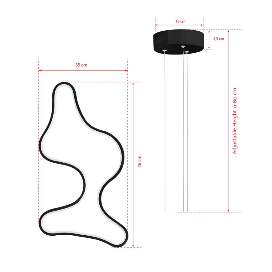 LED Taklampa ARTISAN LED/36W/230V 4000K Svart