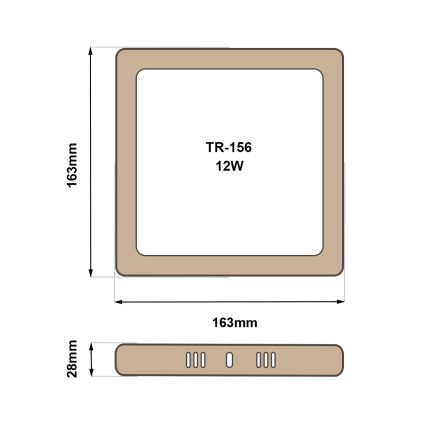 LED taklampa BLOCK LED/12W/230V 4200K 16,3x16,3 cm brun