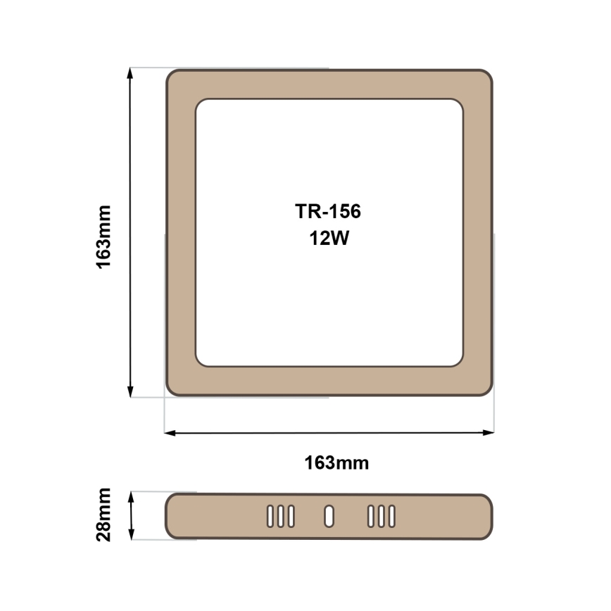 LED taklampa BLOCK LED/12W/230V 4200K 16,3x16,3 cm brun