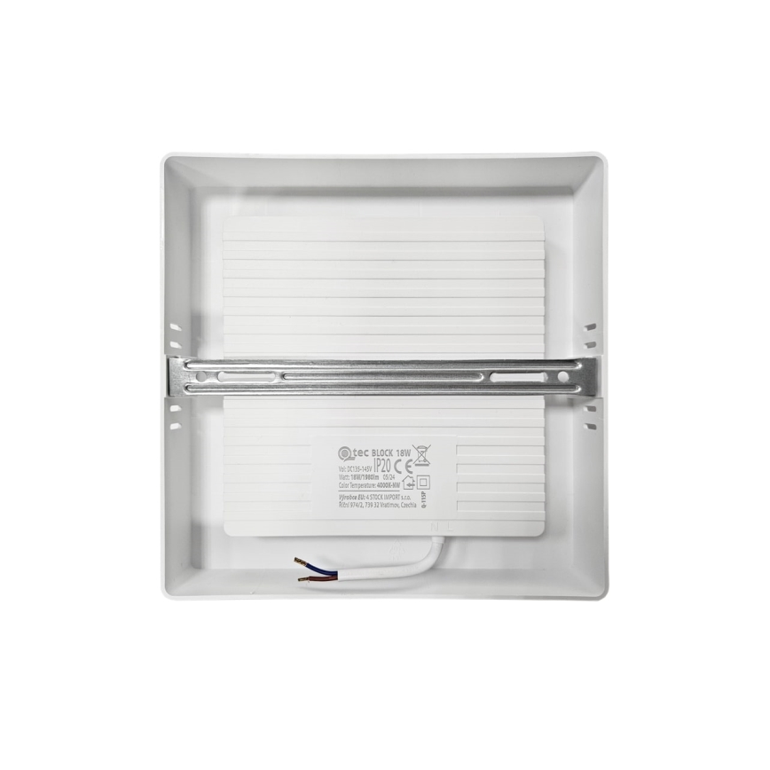 LED taklampa BLOCK LED/18W/230V 4000K 21,4x21,4 cm vit