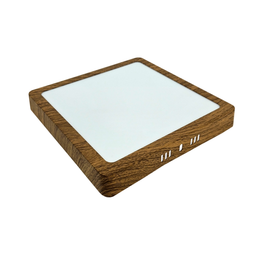 LED taklampa BLOCK LED/18W/230V 4200K 22x22 cm brun