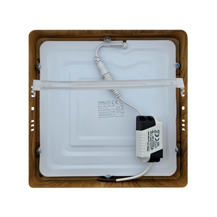 LED taklampa BLOCK LED/18W/230V 4200K 22x22 cm brun