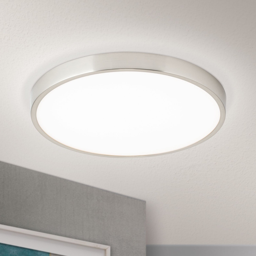 LED taklampa BULLY LED/28W/230V diameter 28 cm matt krom