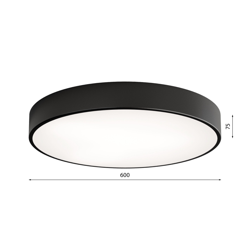 LED taklampa CLEO LED/69W/230V 3000K diameter 60 cm svart