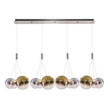 LED taklampa ENNA 12xG9/5W/230V 3000K rökig/guld