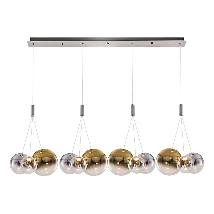 LED taklampa ENNA 12xG9/5W/230V 3000K rökig/guld