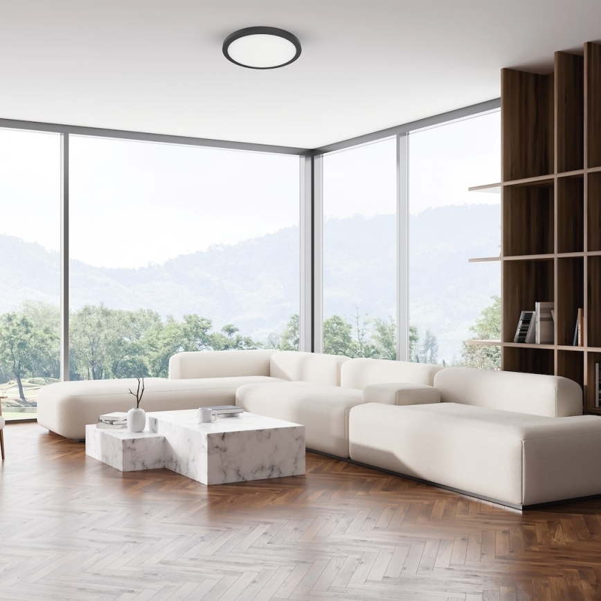 LED taklampa EVORA LED/18W/230V 3000/4000/6000K Ø 22,5 cm svart